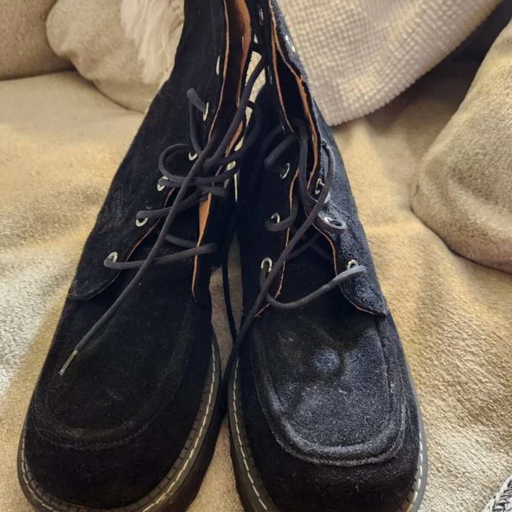 Suede Fluevog F Shoes (?) in black, size M12/W14 - Picture 4 of 8